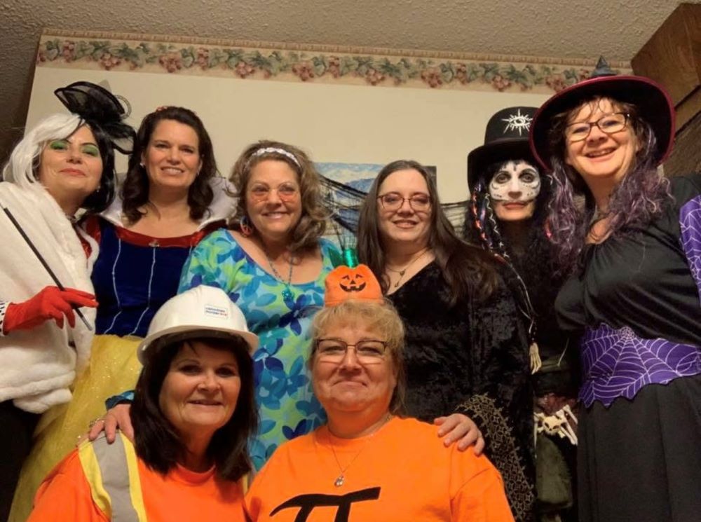 Club members celebrating Halloween.